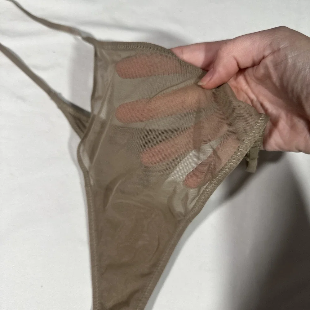 NEW $40 SKIMS [ 2PC 4X ]‎ ULTRA FINE MESH STRING Thong in Black + Truffle T2040